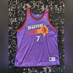 Champion Purple Phoenix Suns #7 Basketball Jersey with Orange Trim